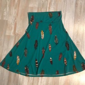 LulaRoe Skirt with Feathers